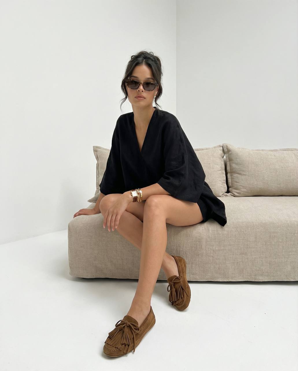 The Black Linen Duo Set