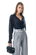 Satin Wrap Blouse